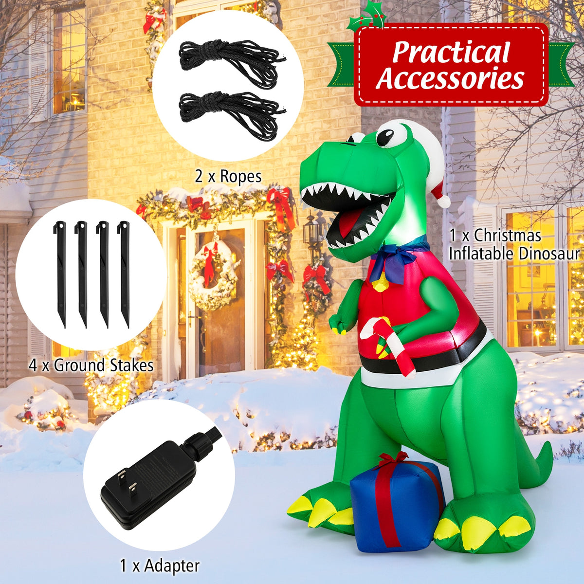 Inflatable Christmas Decoration with LED Lights and Waterproof Blower-Christmas Inflatables-DECOROLALA