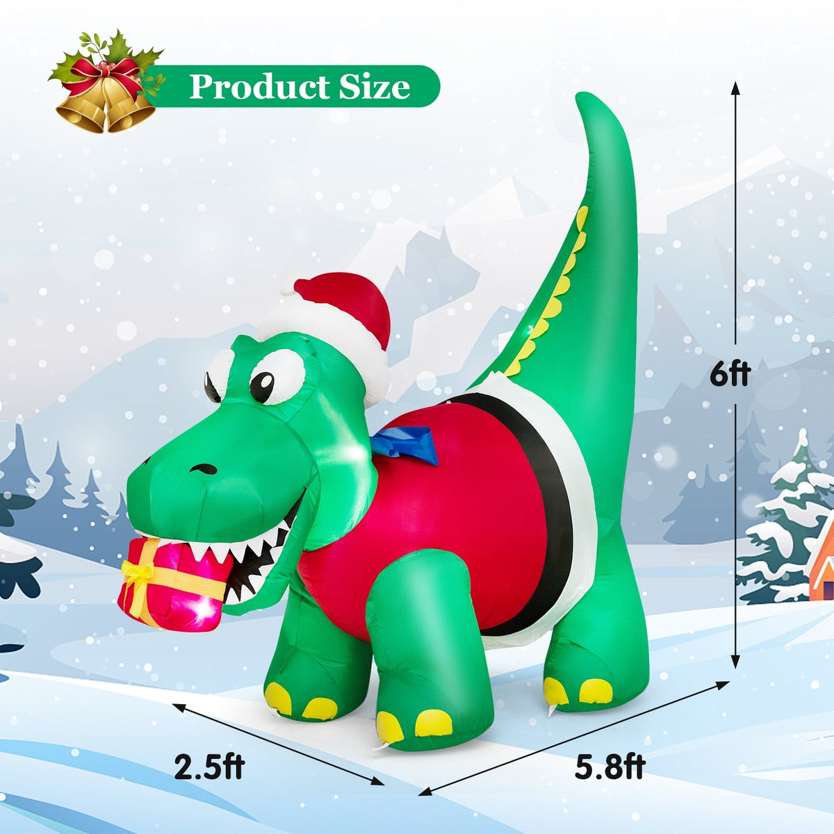 Inflatable Christmas Decoration with LED Lights for Yard-Christmas Inflatables-DECOROLALA