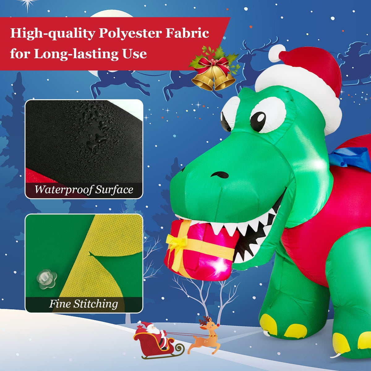 Inflatable Christmas Decoration with LED Lights for Yard-Christmas Inflatables-DECOROLALA