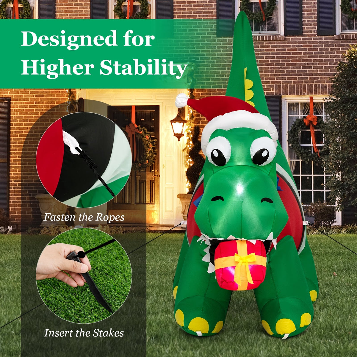 Inflatable Christmas Decoration with LED Lights for Yard-Christmas Inflatables-DECOROLALA