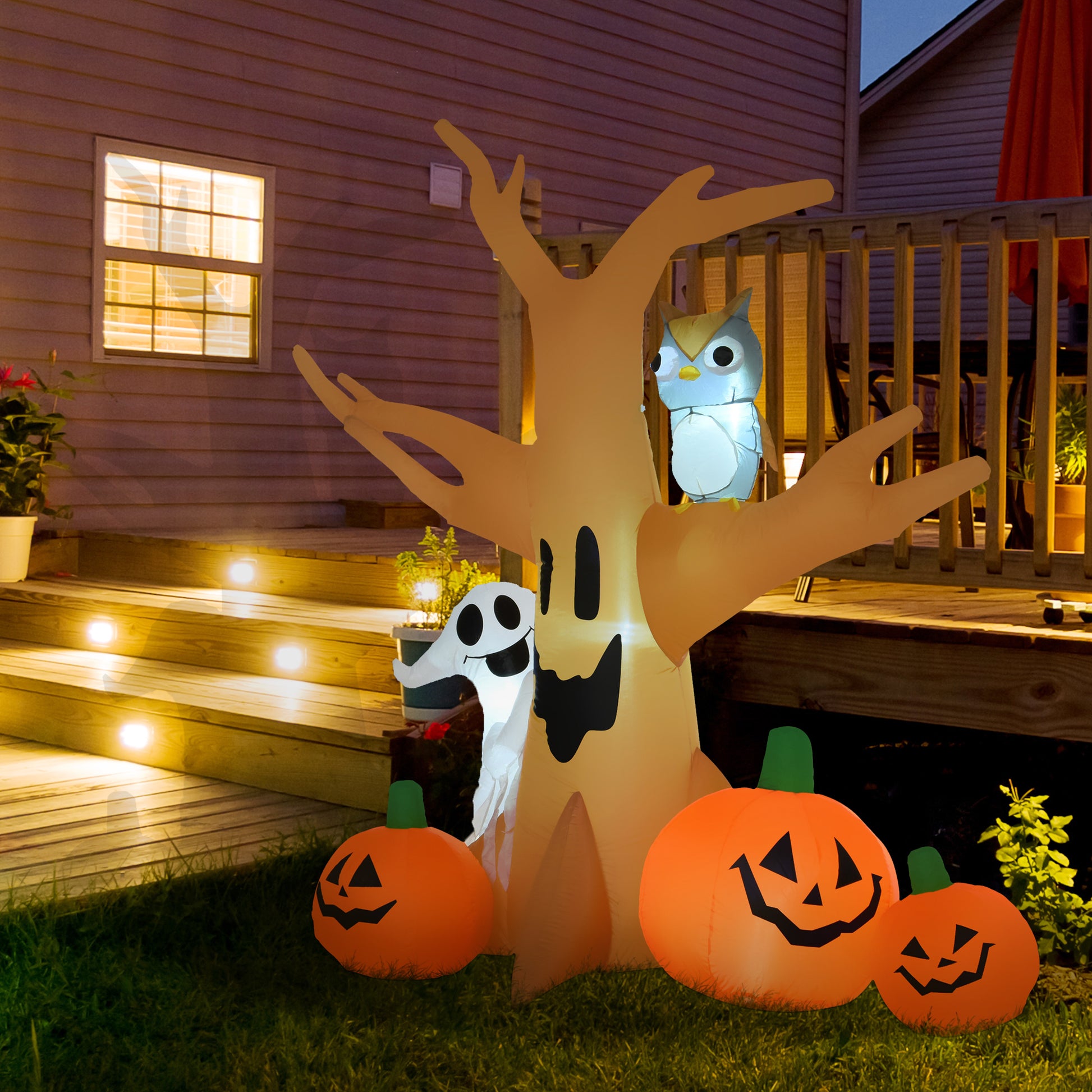 Inflatable Halloween Haunted Tree Decoration with LED Lights - 8'H-Home Furnishings > Holiday & Seasonal > Halloween Decorations-DECOROLALA