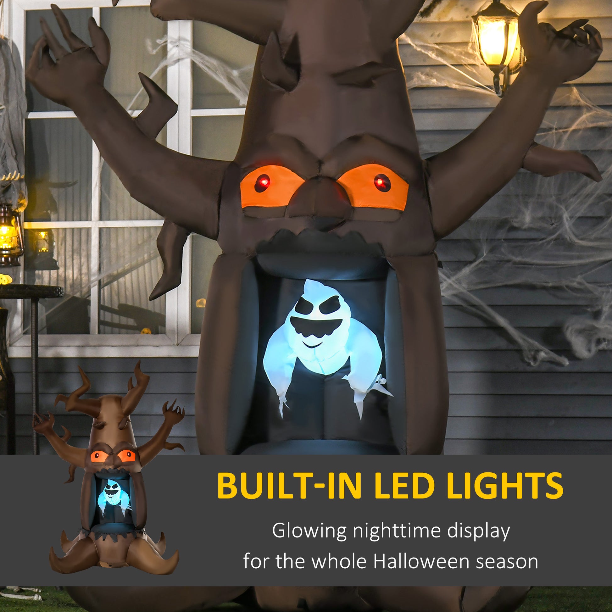 Inflatable Halloween Haunted Tree with Ghost - 94" LED Display-Home Furnishings > Holiday & Seasonal > Halloween Decorations-DECOROLALA