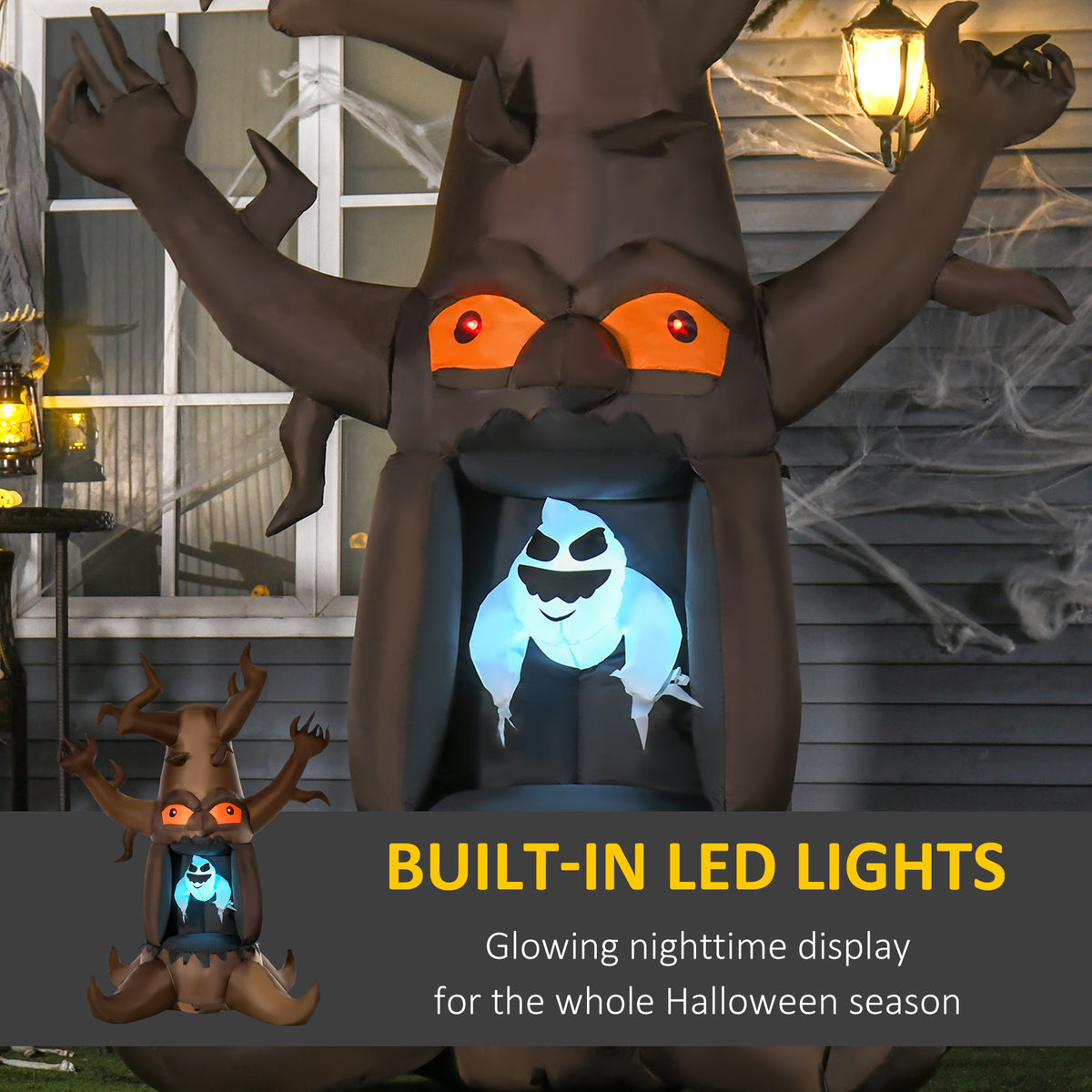 Inflatable Halloween Haunted Tree with Ghost - 94" LED Display-Home Furnishings > Holiday & Seasonal > Halloween Decorations-DECOROLALA