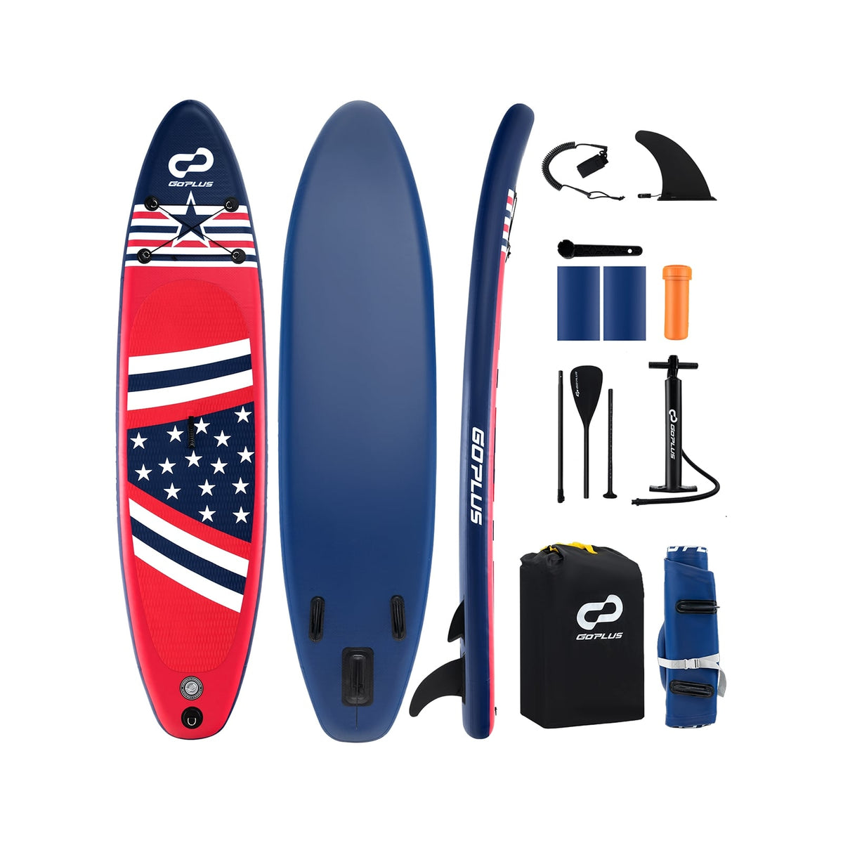 Inflatable Paddle Board with Removable Fin and Backpack-B-Surfing-DECOROLALA