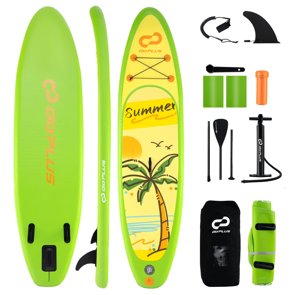 Inflatable Stand up Paddle Board iSUP Board Accessories with 3 Fins-L-Surfing-DECOROLALA