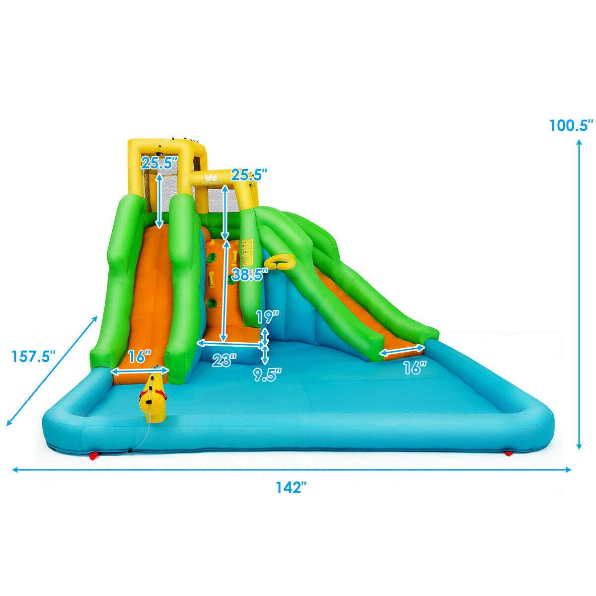 Inflatable Water Park Bounce House with Climbing Wall [Best Seller in the US]