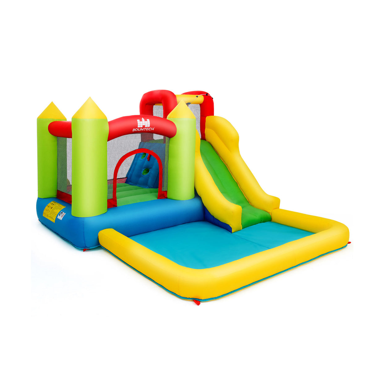 Inflatable Water Park Bounce House with Slide and Climbing Wall-Inflatable Water Slides-DECOROLALA
