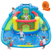 Dinosaur-Themed Inflatable Water Slide Bounce House with Blower