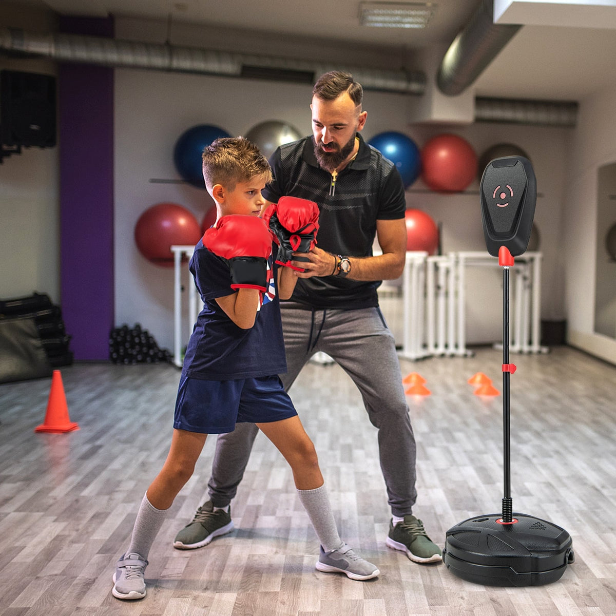 Inflation-Free Boxing set with Punching Bag and Boxing Gloves Quick Rebound Design for 5+ Years Old Kids-Boxing & Martial Arts-DECOROLALA