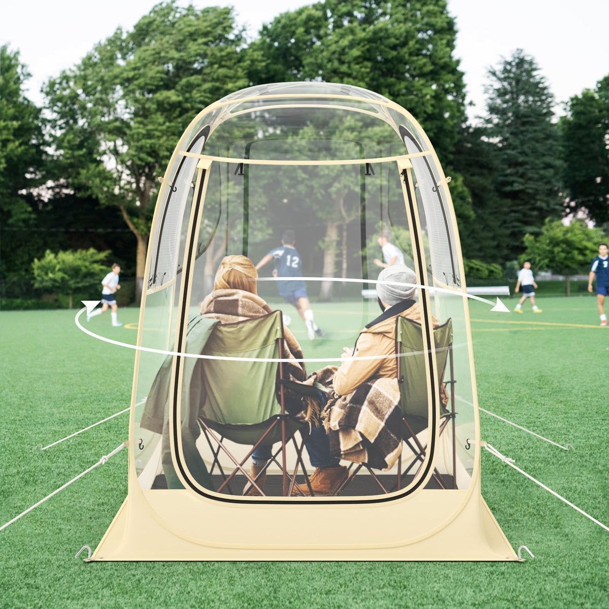 Instant Pop up Sports Tent with Carrying Bag and Floor Mat for 1-2/5-6 People-S-Tents-DECOROLALA