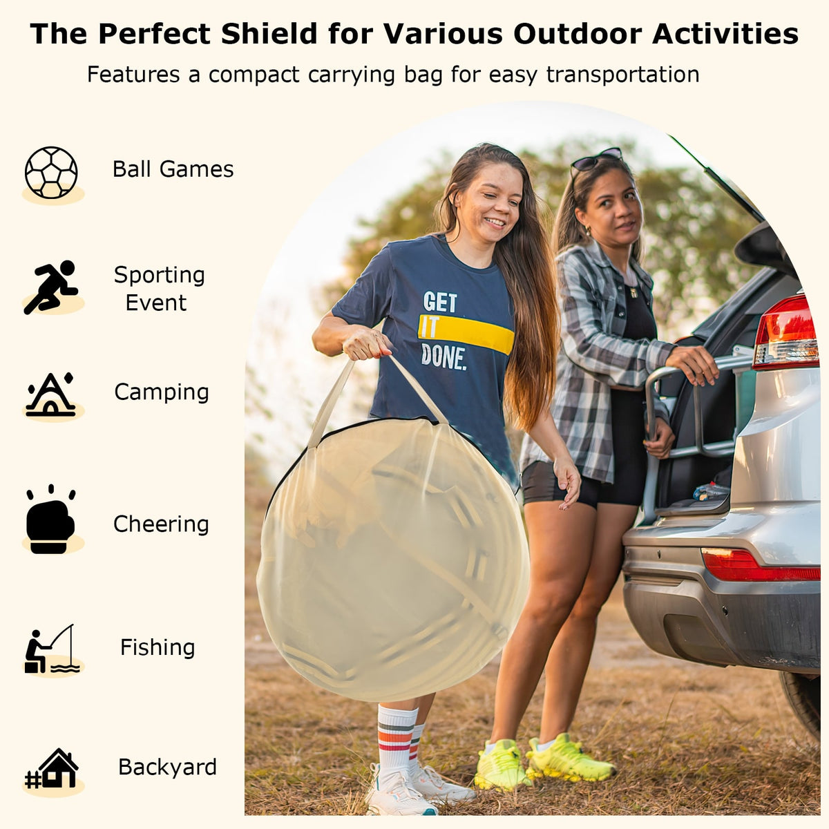 Instant Pop up Sports Tent with Carrying Bag and Floor Mat for 1-2/5-6 People-S-Tents-DECOROLALA