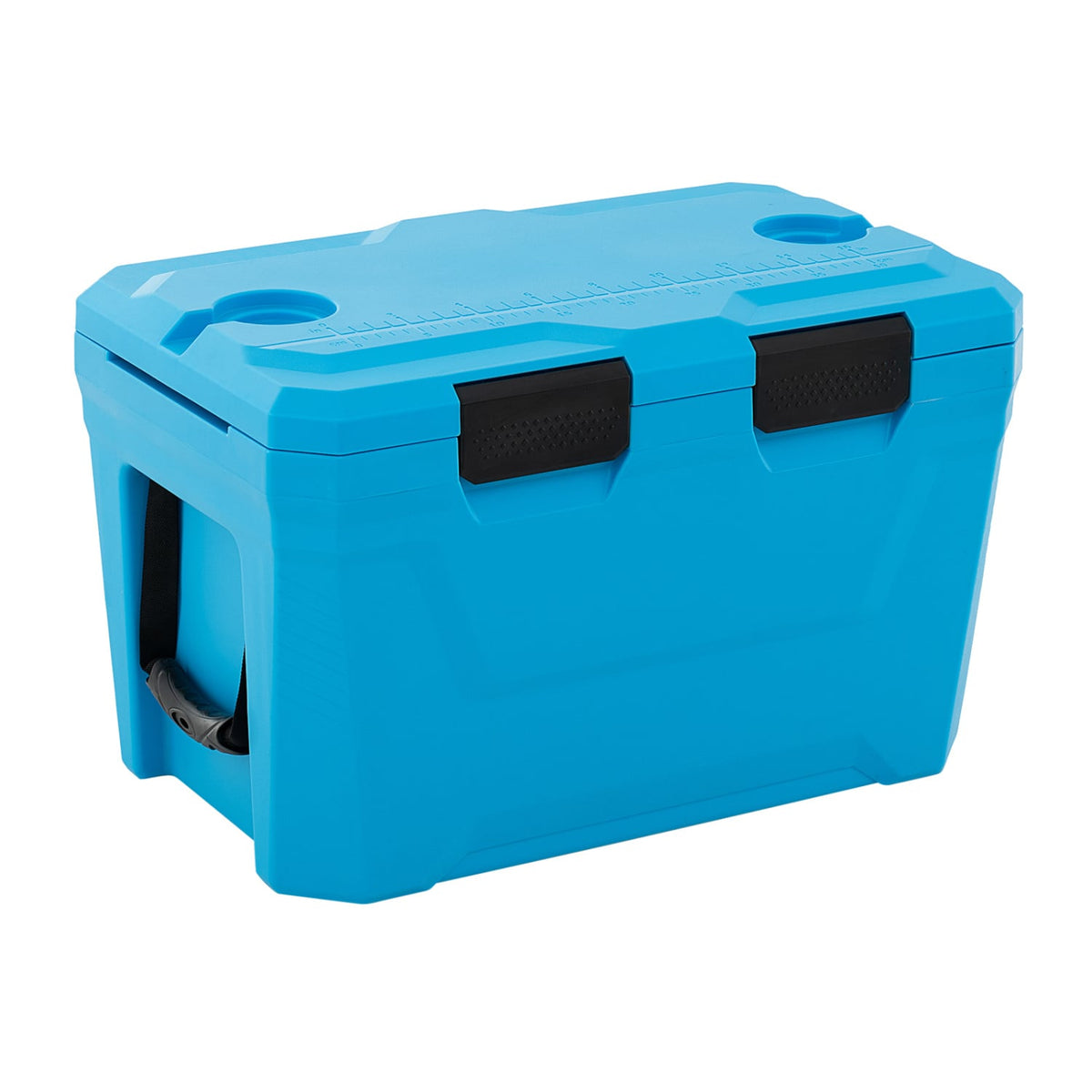 Insulated Portable Cooler Hard Shell Ice Chest with 2 Cup Holders Bottle Opener and Drain Plug-Blue-Coolers-DECOROLALA