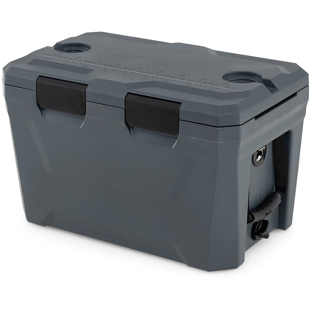 Insulated Portable Cooler Hard Shell Ice Chest with 2 Cup Holders Bottle Opener and Drain Plug-Gray-Coolers-DECOROLALA