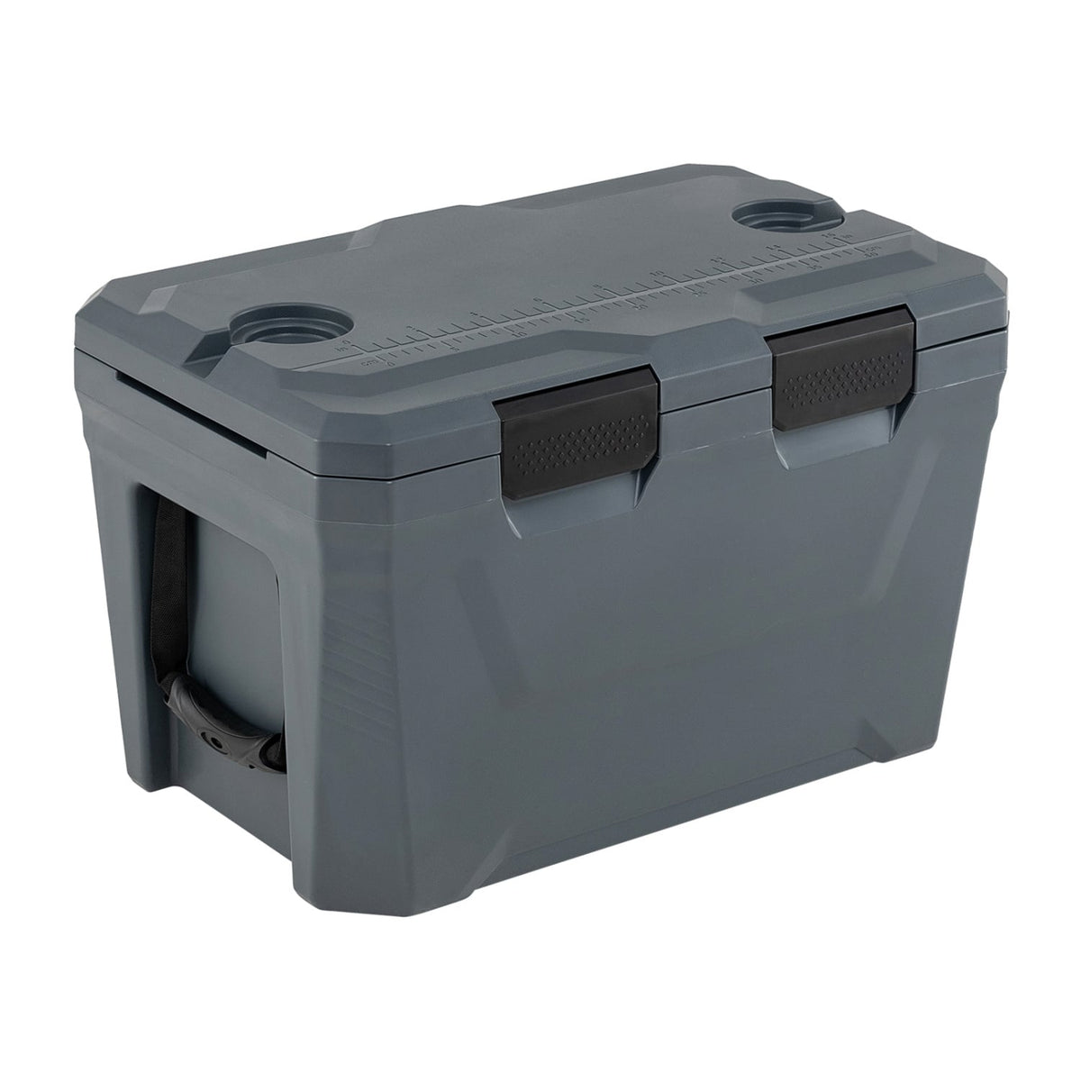 Insulated Portable Cooler Hard Shell Ice Chest with 2 Cup Holders Bottle Opener and Drain Plug-Gray-Coolers-DECOROLALA