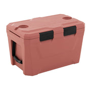 Insulated Portable Cooler Hard Shell Ice Chest with 2 Cup Holders Bottle Opener and Drain Plug-Pink-Coolers-DECOROLALA