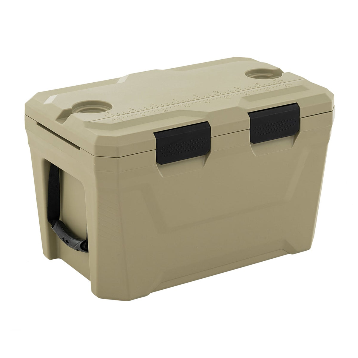 Insulated Portable Cooler Hard Shell Ice Chest with 2 Cup Holders Bottle Opener and Drain Plug-Sand Color-Coolers-DECOROLALA