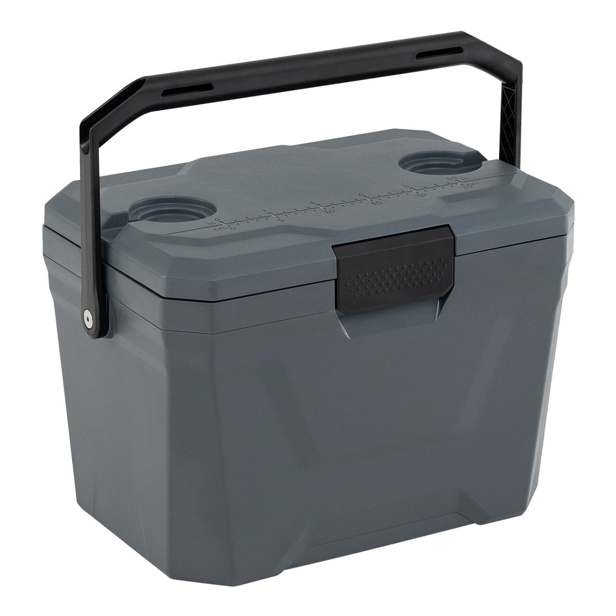 Insulated Portable Cooler Hard Shell Ice Chest with 2 Cup Holders-Gray-Coolers-DECOROLALA