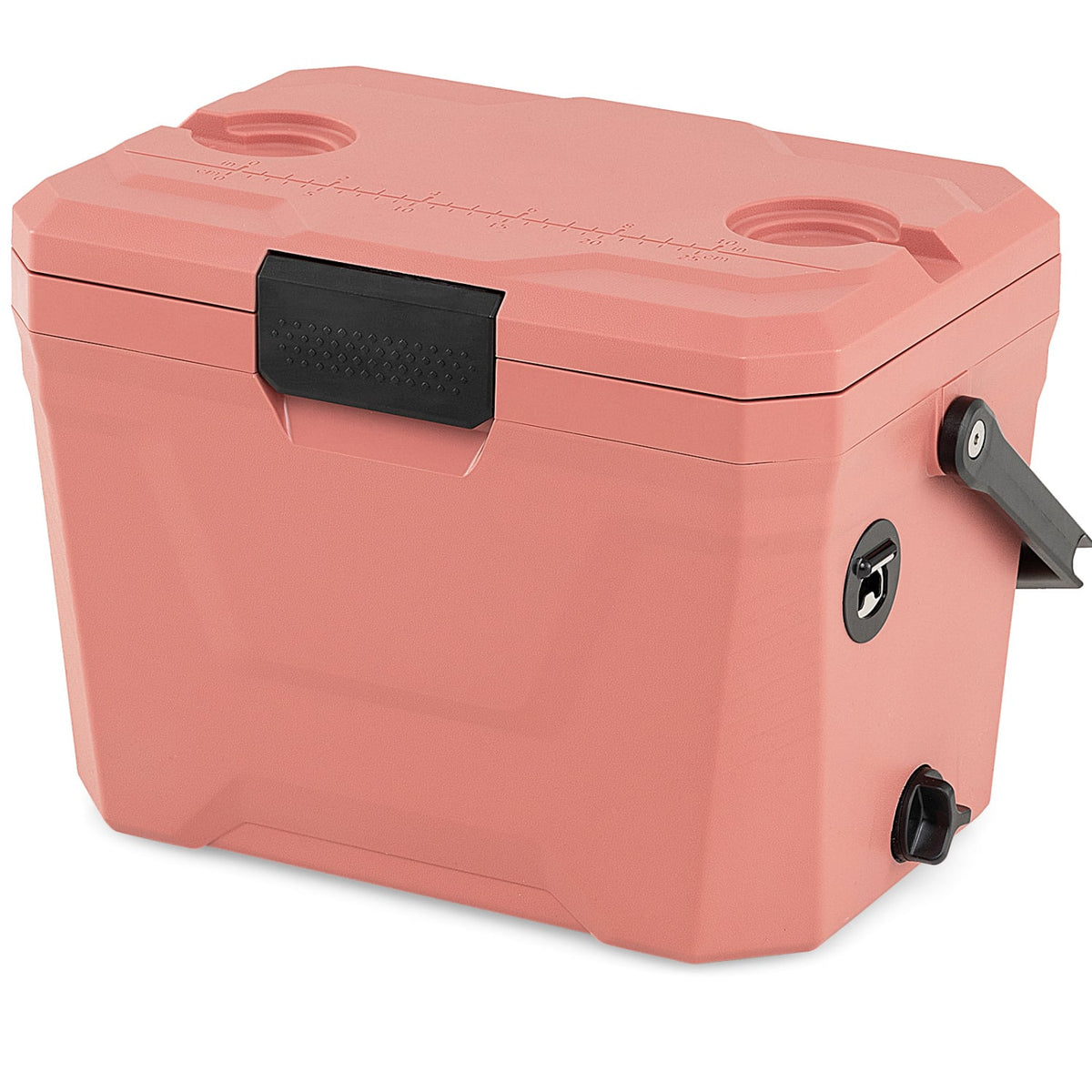 Insulated Portable Cooler Hard Shell Ice Chest with 2 Cup Holders-Pink-Coolers-DECOROLALA