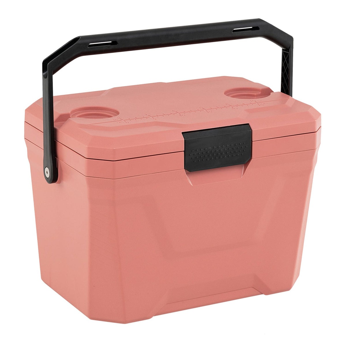 Insulated Portable Cooler Hard Shell Ice Chest with 2 Cup Holders-Pink-Coolers-DECOROLALA