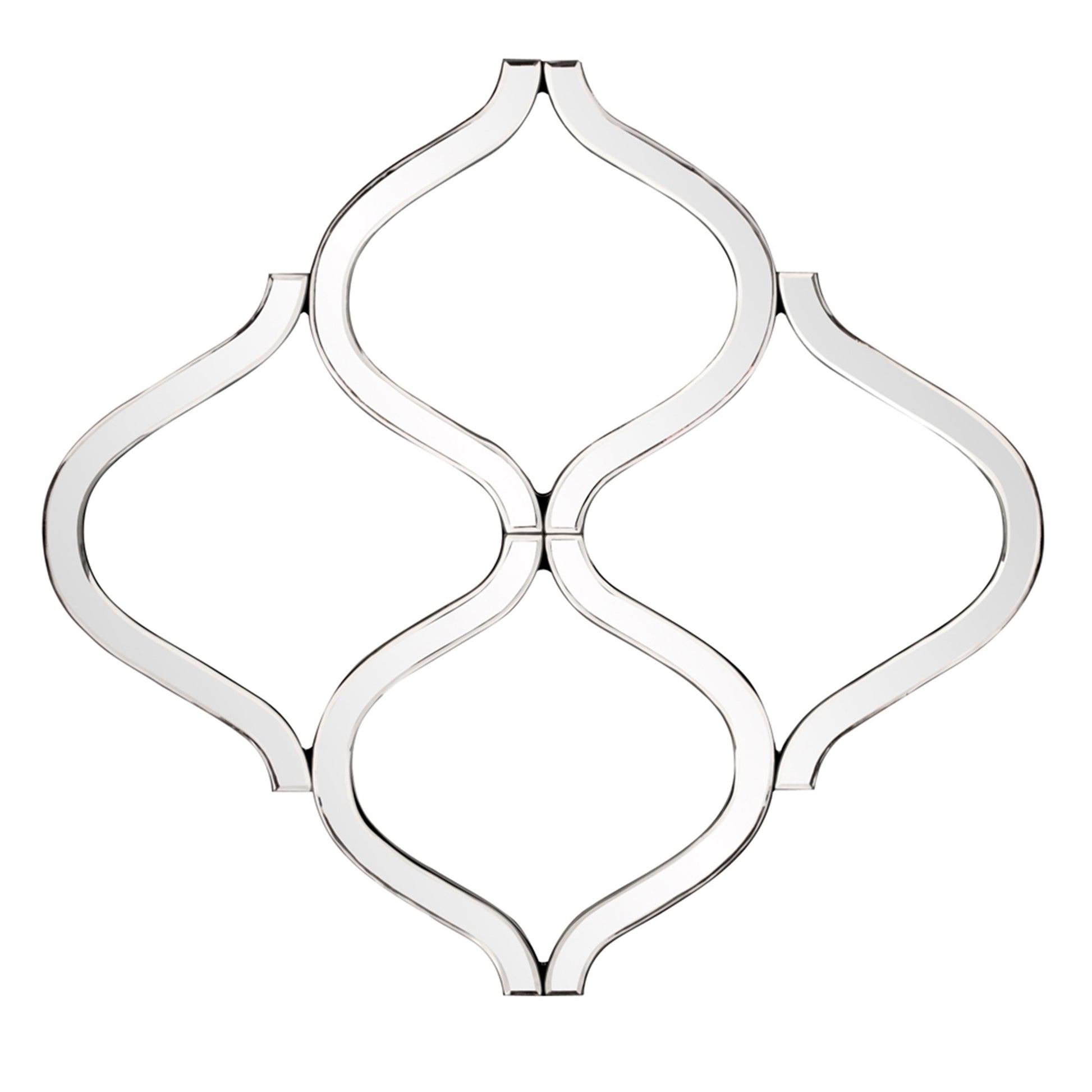 Interlocking Mirrored Curved Shapes With Beveled Edge-Mirrors-DECOROLALA
