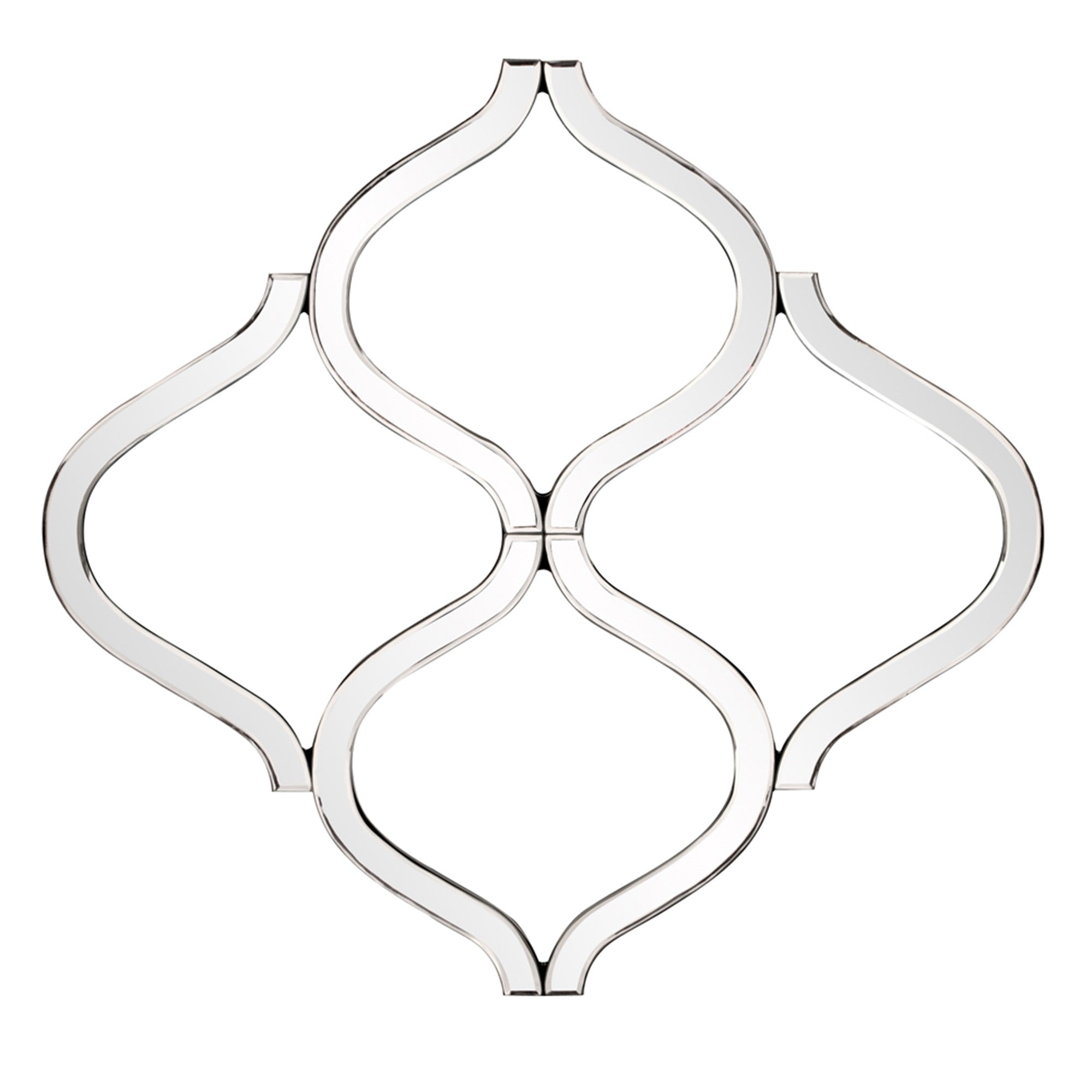 Interlocking Mirrored Curved Shapes With Beveled Edge-Mirrors-DECOROLALA