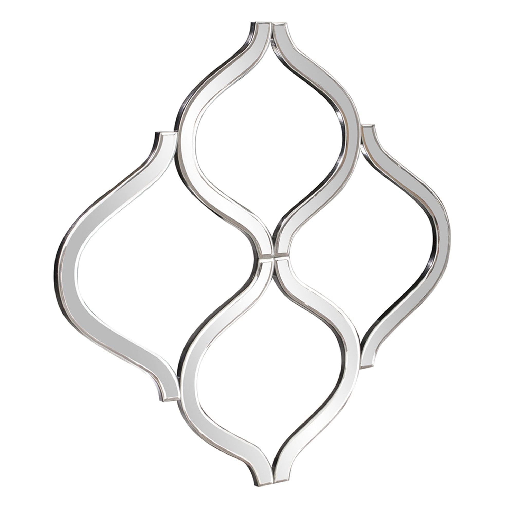 Interlocking Mirrored Curved Shapes With Beveled Edge-Mirrors-DECOROLALA