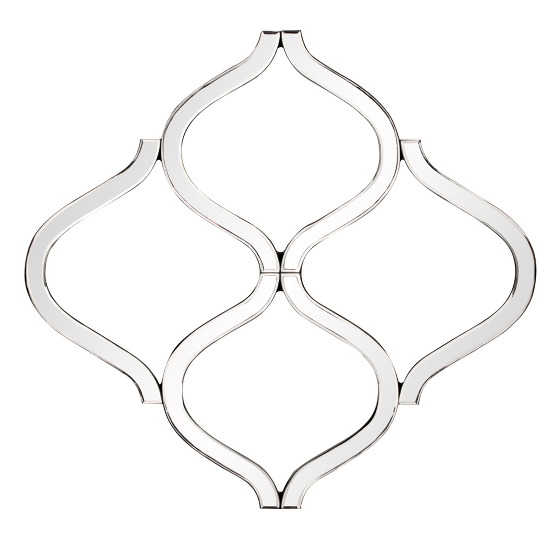 Interlocking Mirrored Curved Shapes With Beveled Edge-Mirrors-DECOROLALA