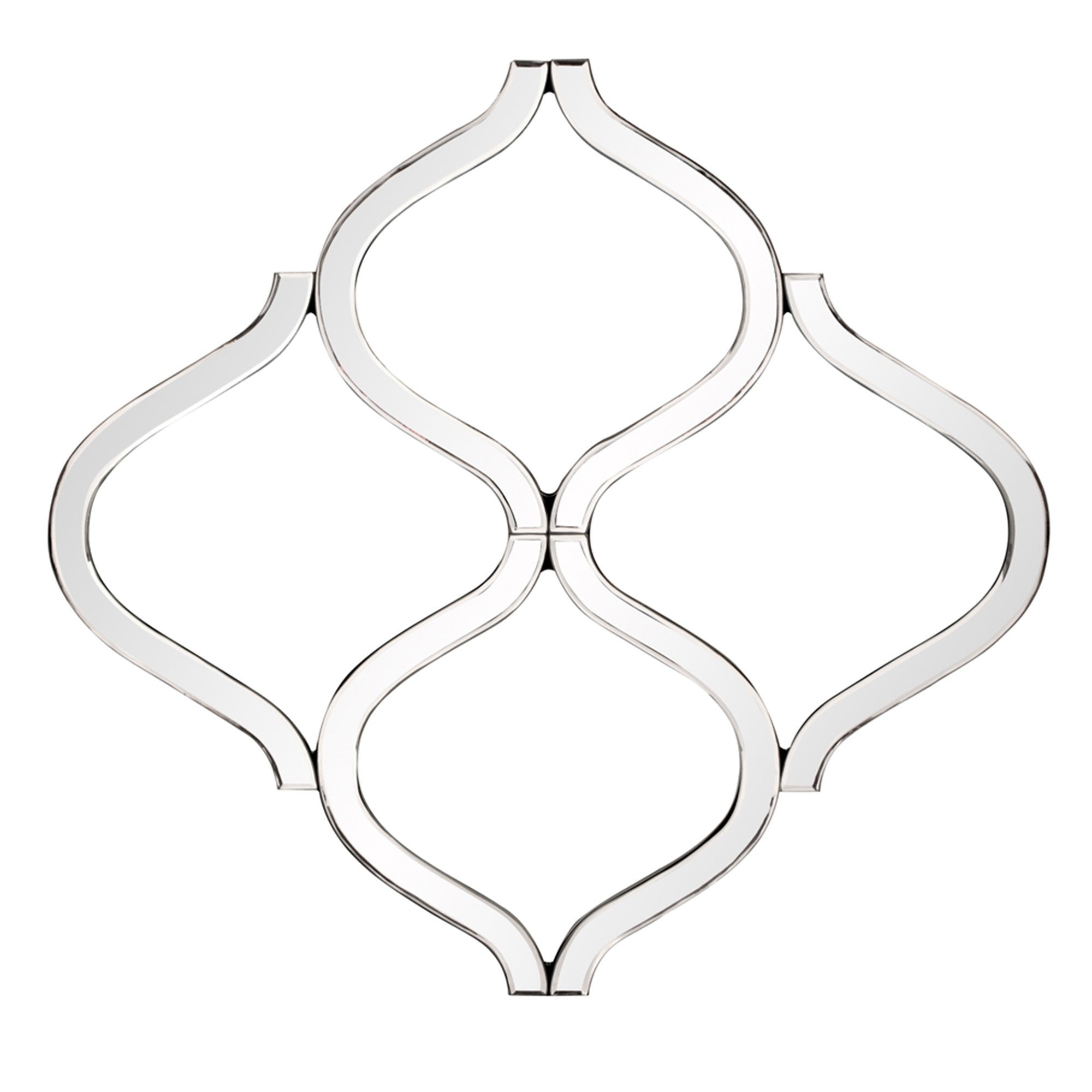 Interlocking Mirrored Curved Shapes With Beveled Edge-Mirrors-DECOROLALA