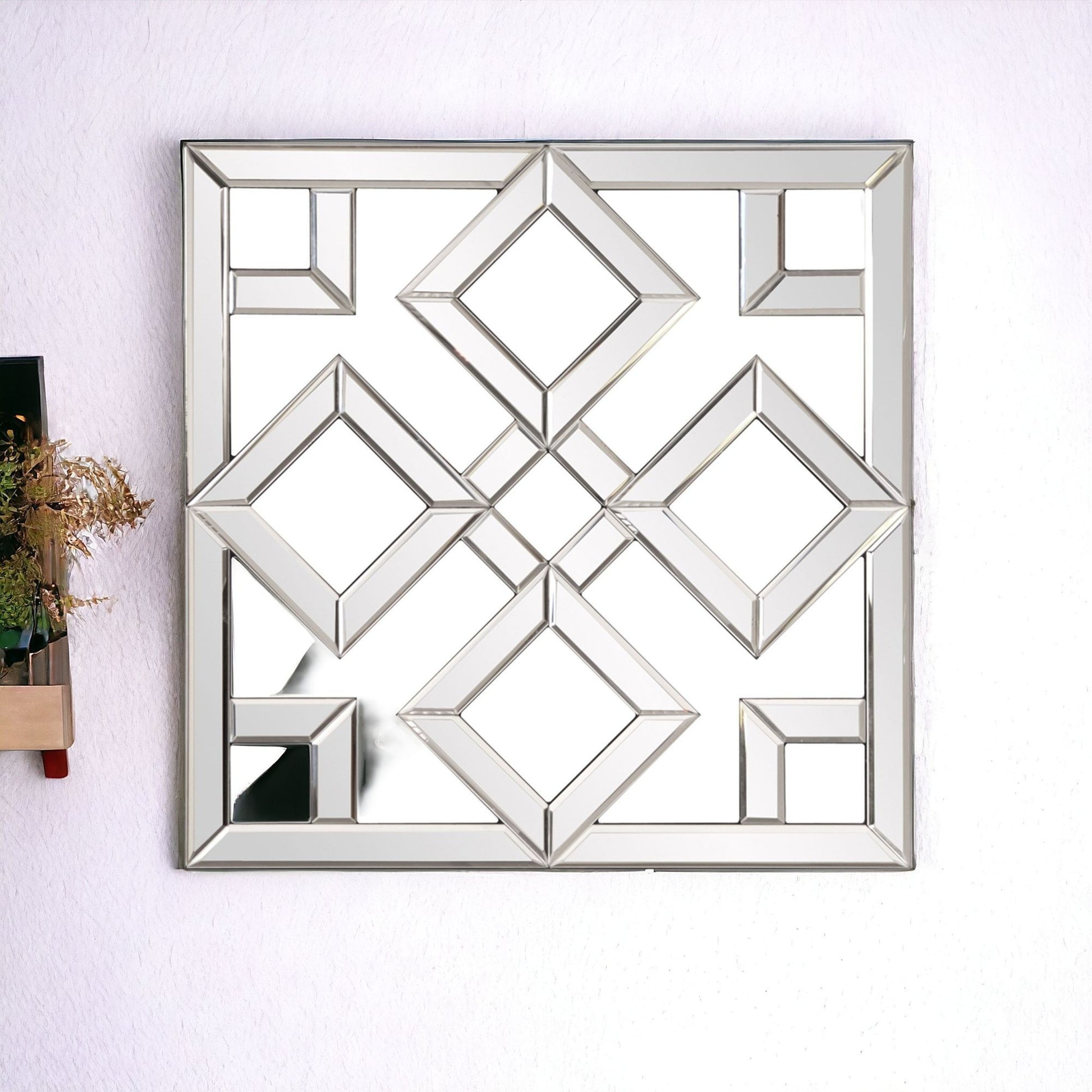 Interlocking Mirrored Squares With Lattice Design-Mirrors-DECOROLALA