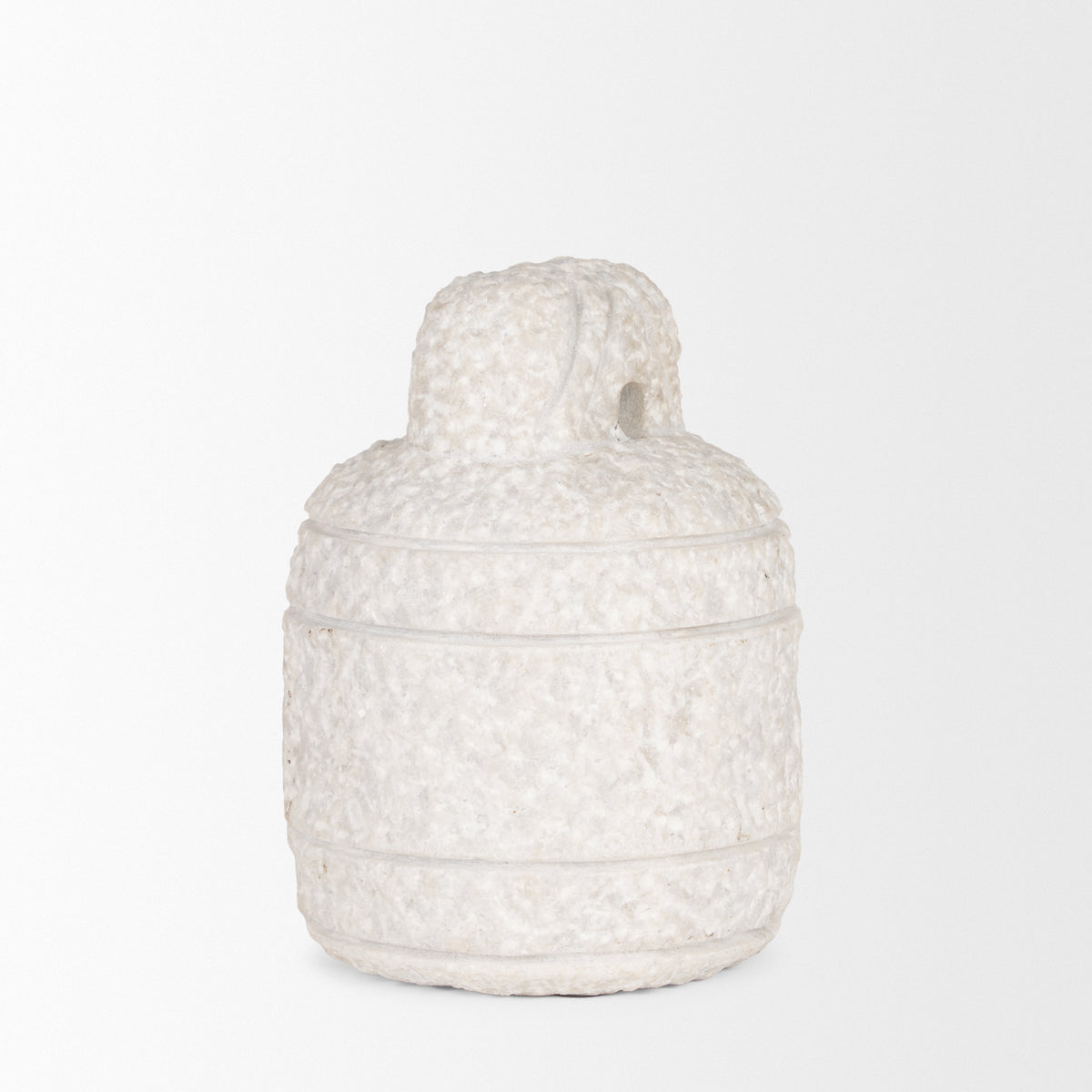 Irina Small White and Gray Banswara Marble Door Stopper-Objects-DECOROLALA