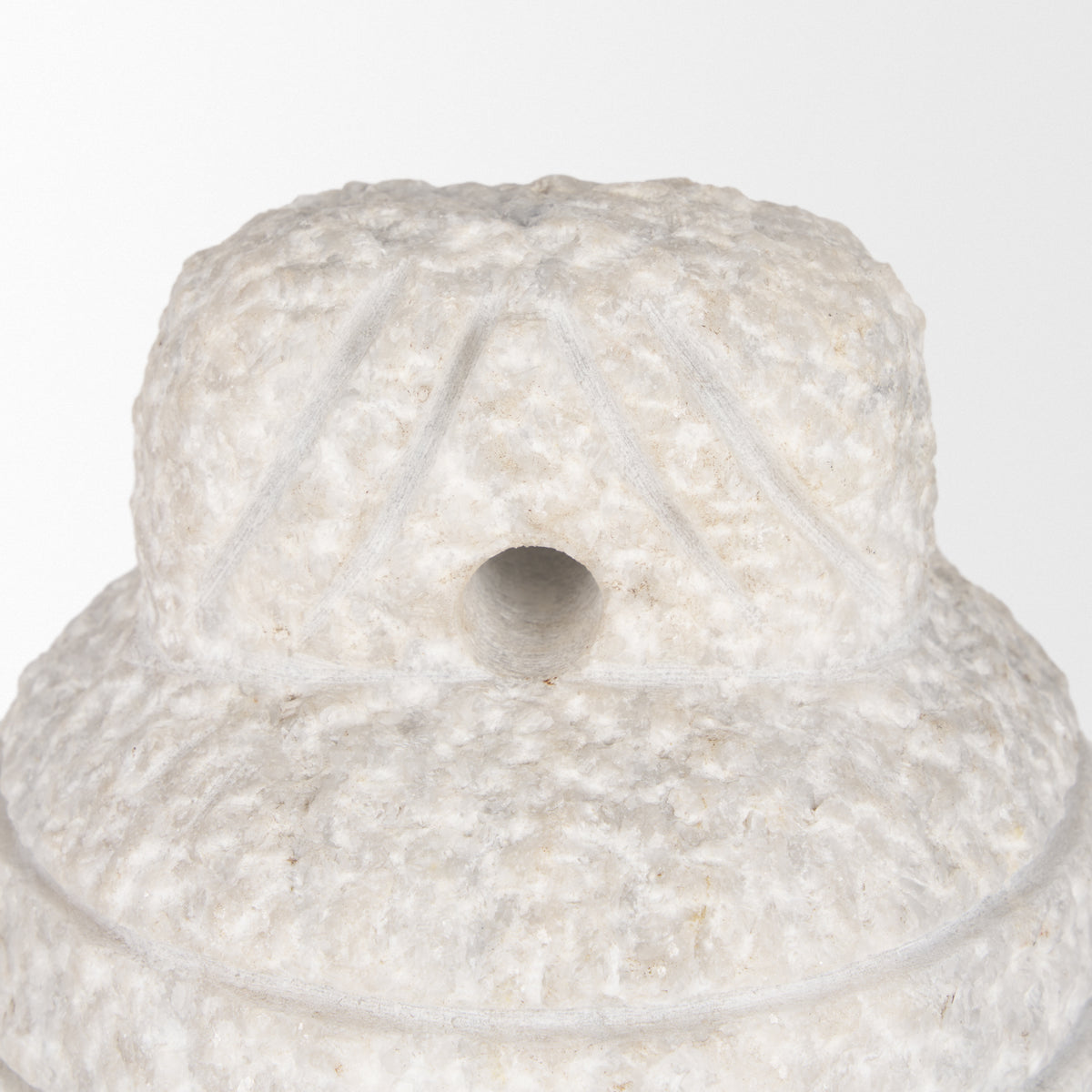Irina Small White and Gray Banswara Marble Door Stopper-Objects-DECOROLALA