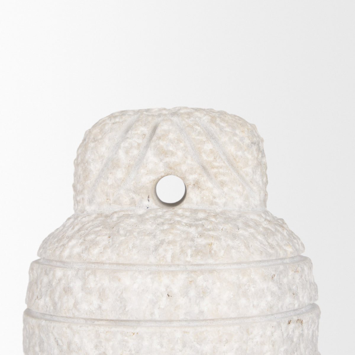 Irina Small White and Gray Banswara Marble Door Stopper-Objects-DECOROLALA