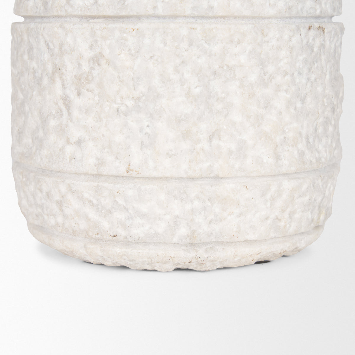 Irina Small White and Gray Banswara Marble Door Stopper-Objects-DECOROLALA