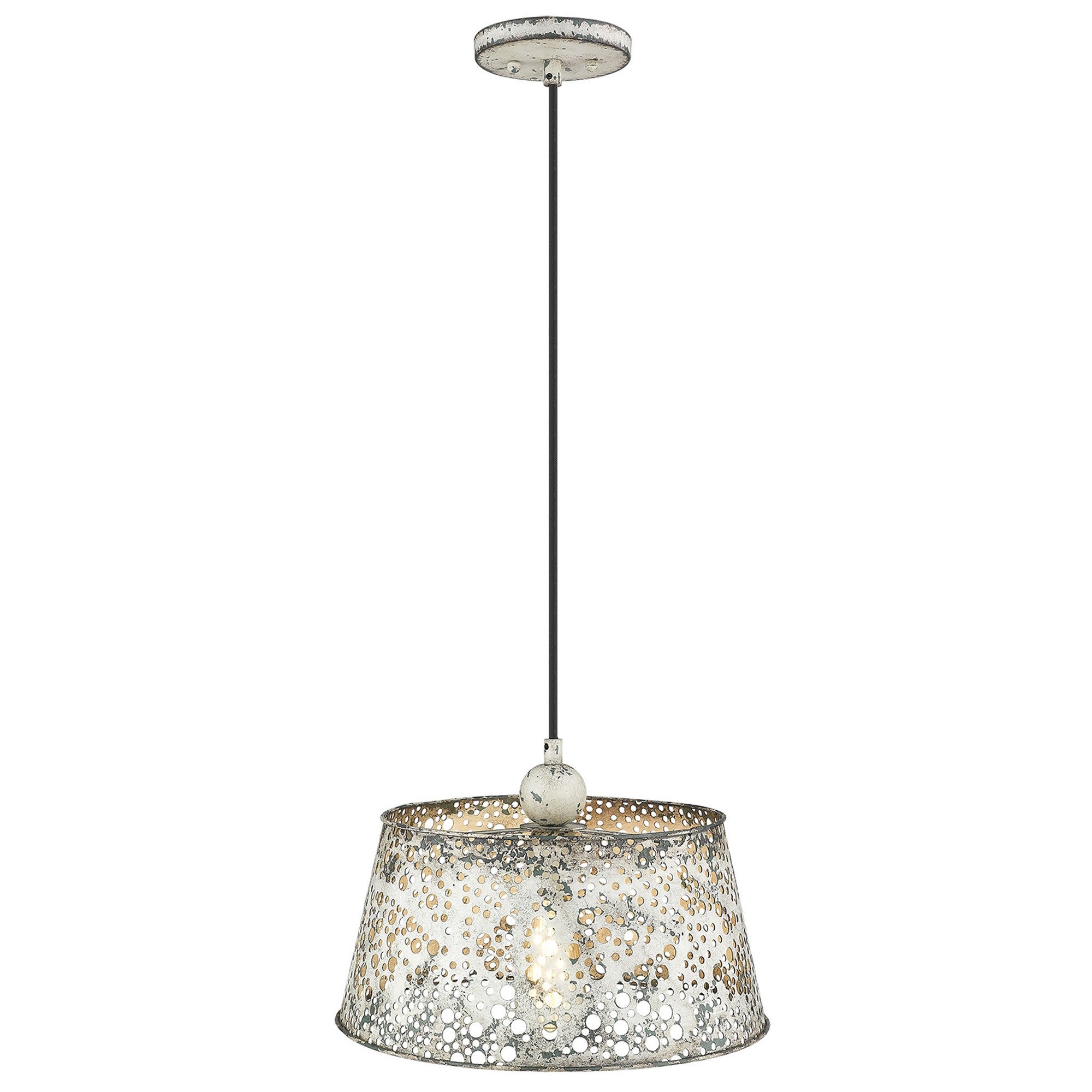 Iris 1-Light Aged Ivory Pendant-Pendants-Hanging Lights-DECOROLALA