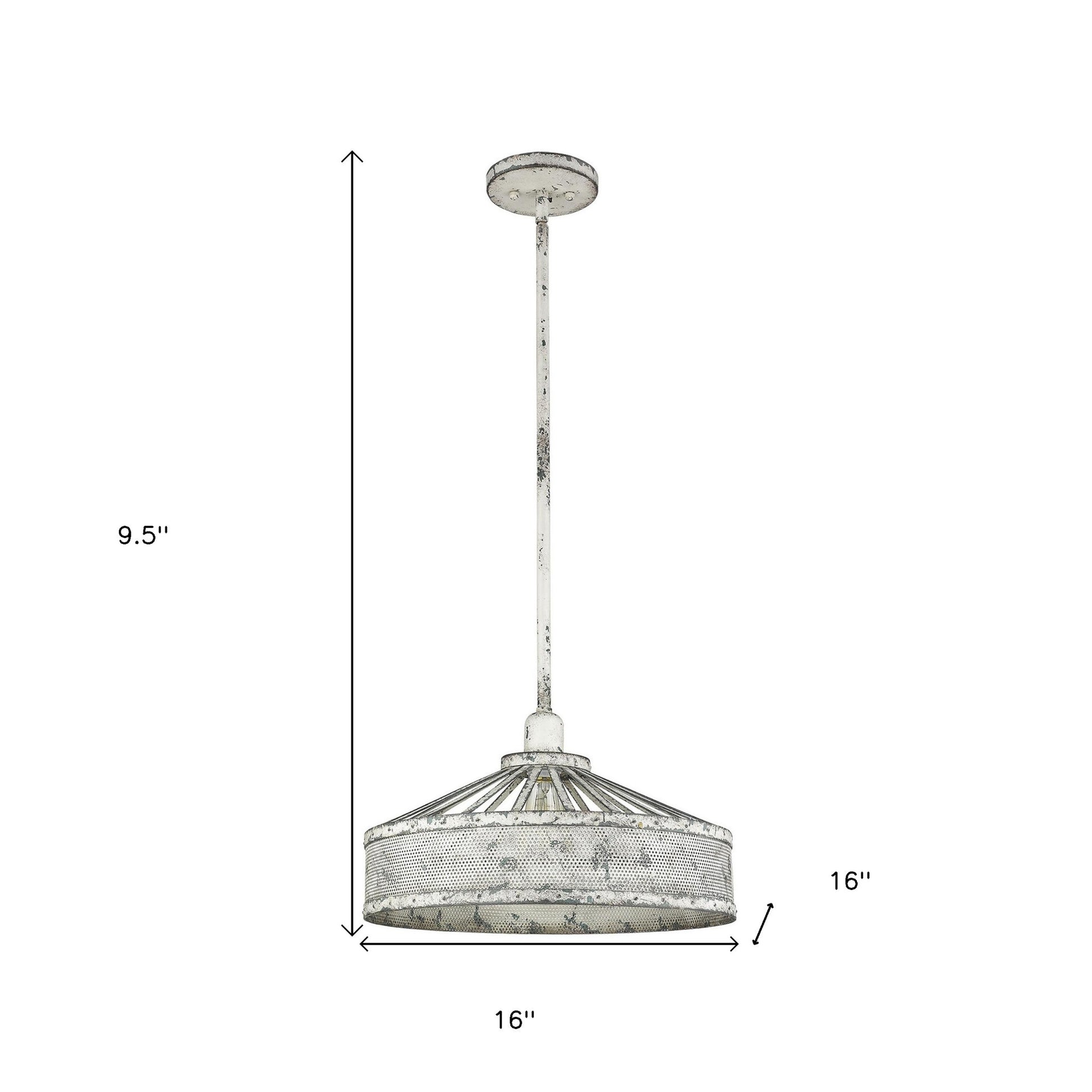 Iris 1-Light Aged Ivory Pendant-Pendants-Hanging Lights-DECOROLALA