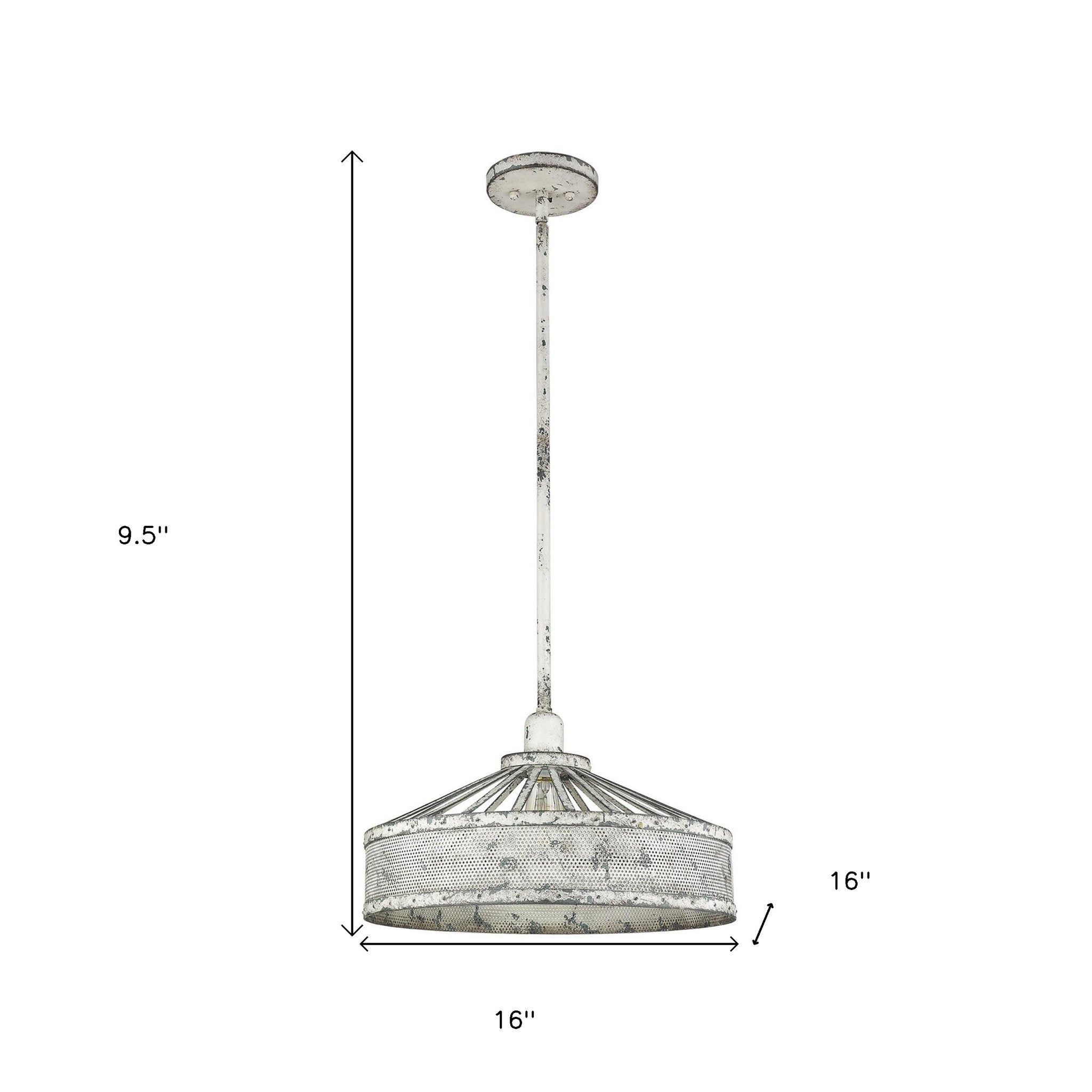 Iris 1-Light Aged Ivory Pendant-Pendants-Hanging Lights-DECOROLALA