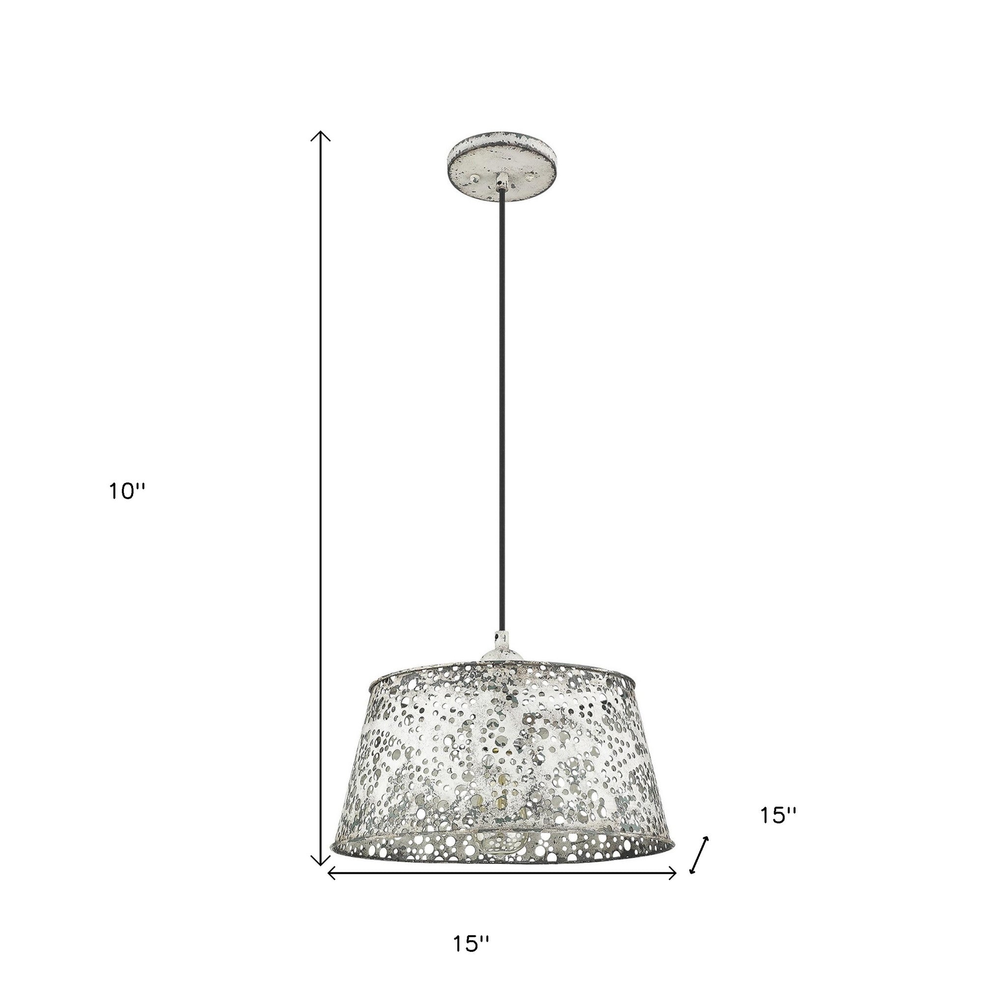 Iris 1-Light Aged Ivory Pendant-Pendants-Hanging Lights-DECOROLALA