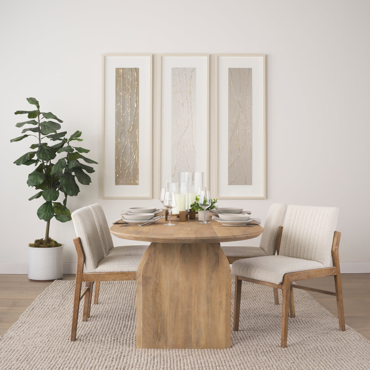 Isla 86.5"L x 39"W Oval Dining Table | Modern | Wood | Seats 6-Dining Tables-DECOROLALA