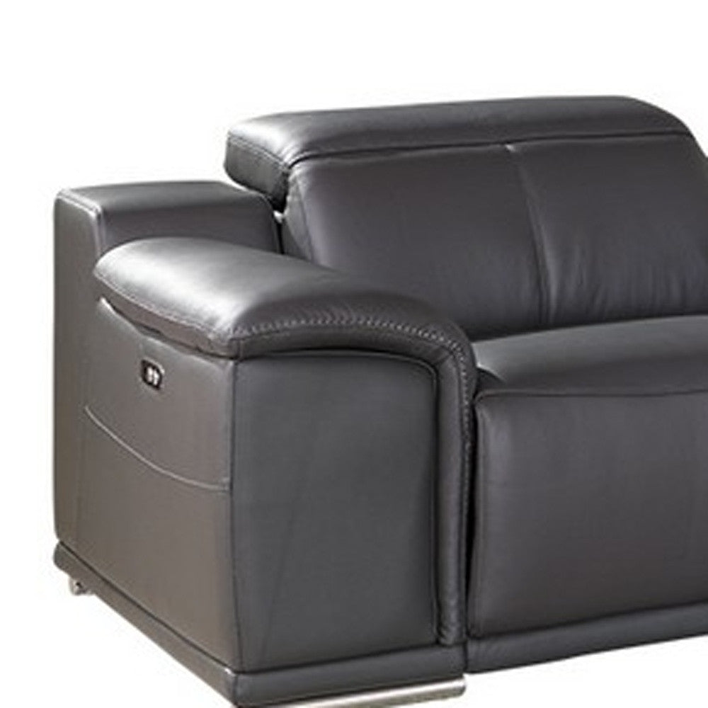 Italian Leather Power Reclining U Shaped Seven Piece Corner Sectional With Console-Sectionals-DECOROLALA