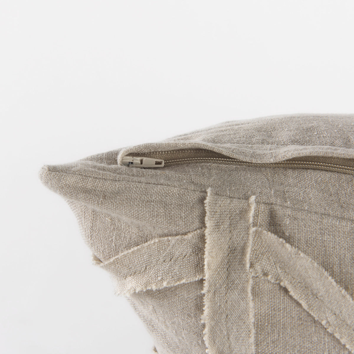 Ivivva Beige Fabric Textured Pillow Cover (min order qty 2)-Decorative Pillows-DECOROLALA