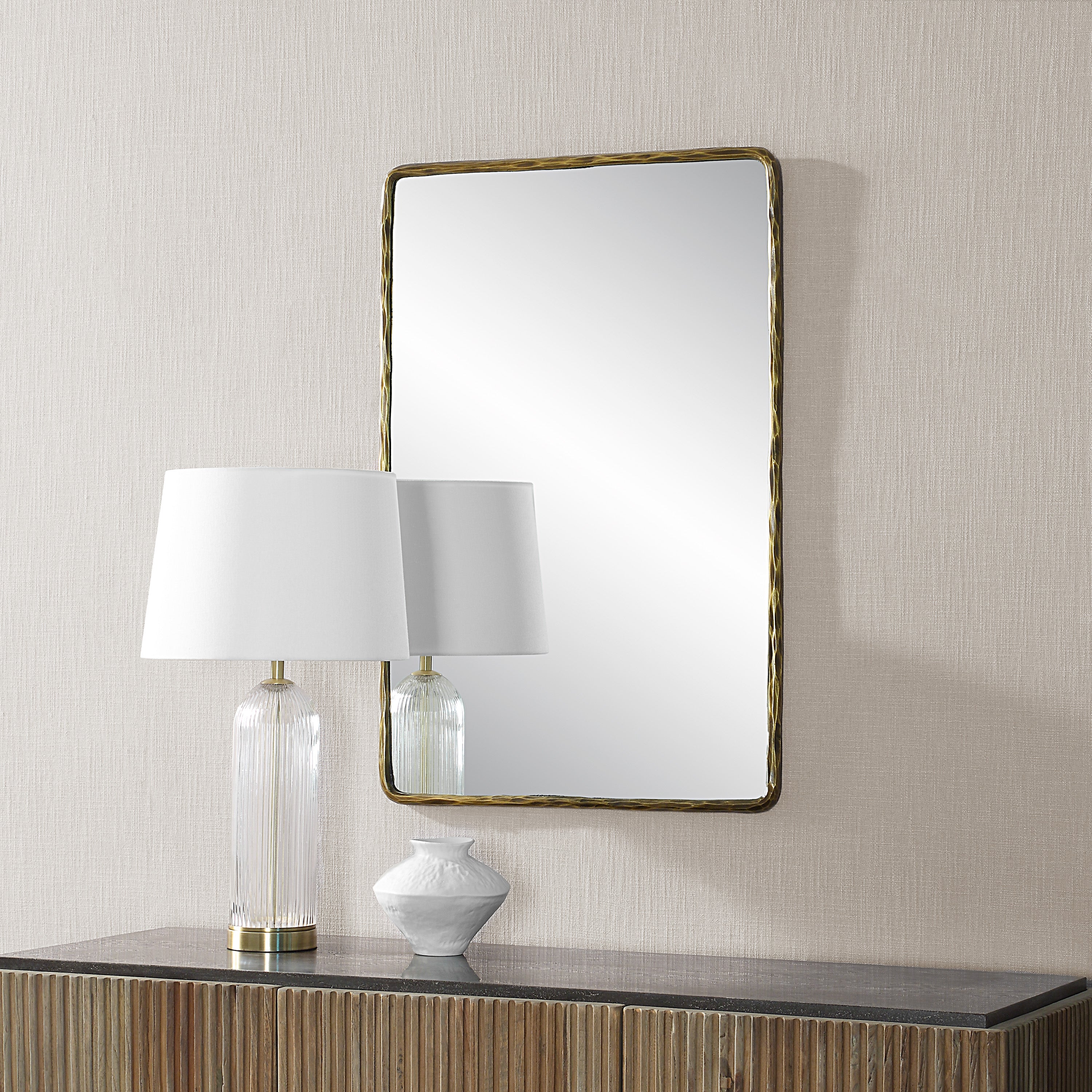 Ivory 36" Tall Rectangle Wall Mirror, Yellow-Mirror-DECOROLALA
