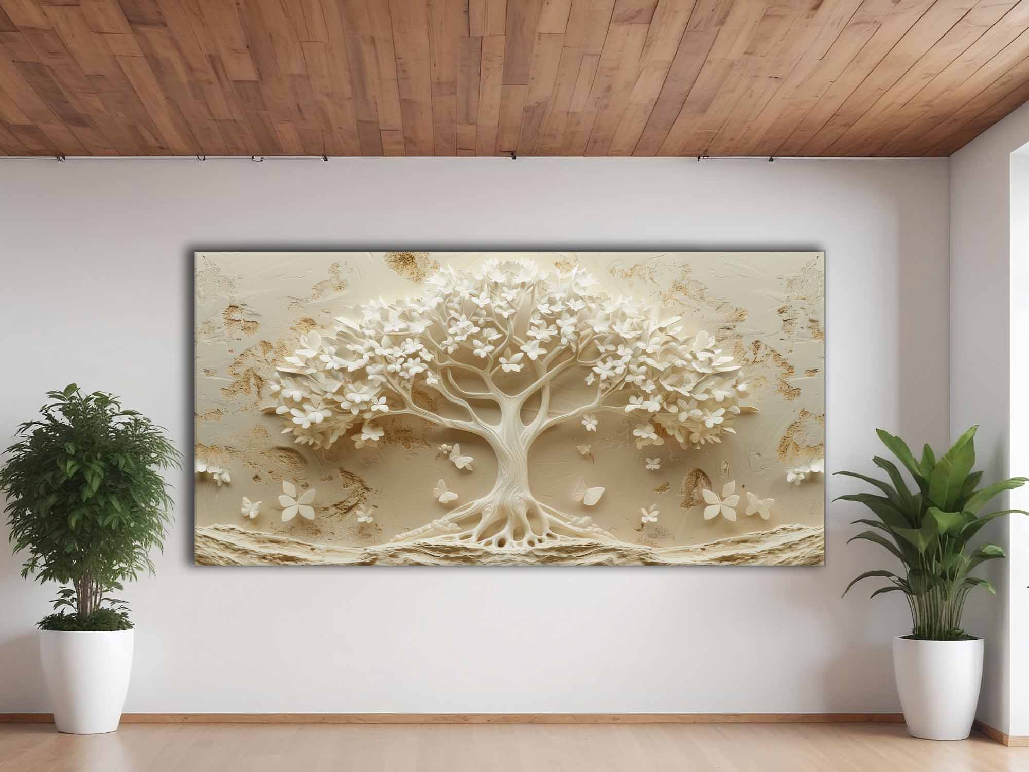Ivory Tree 72" x 36" Canvas Print-Canvas Print-DECOROLALA