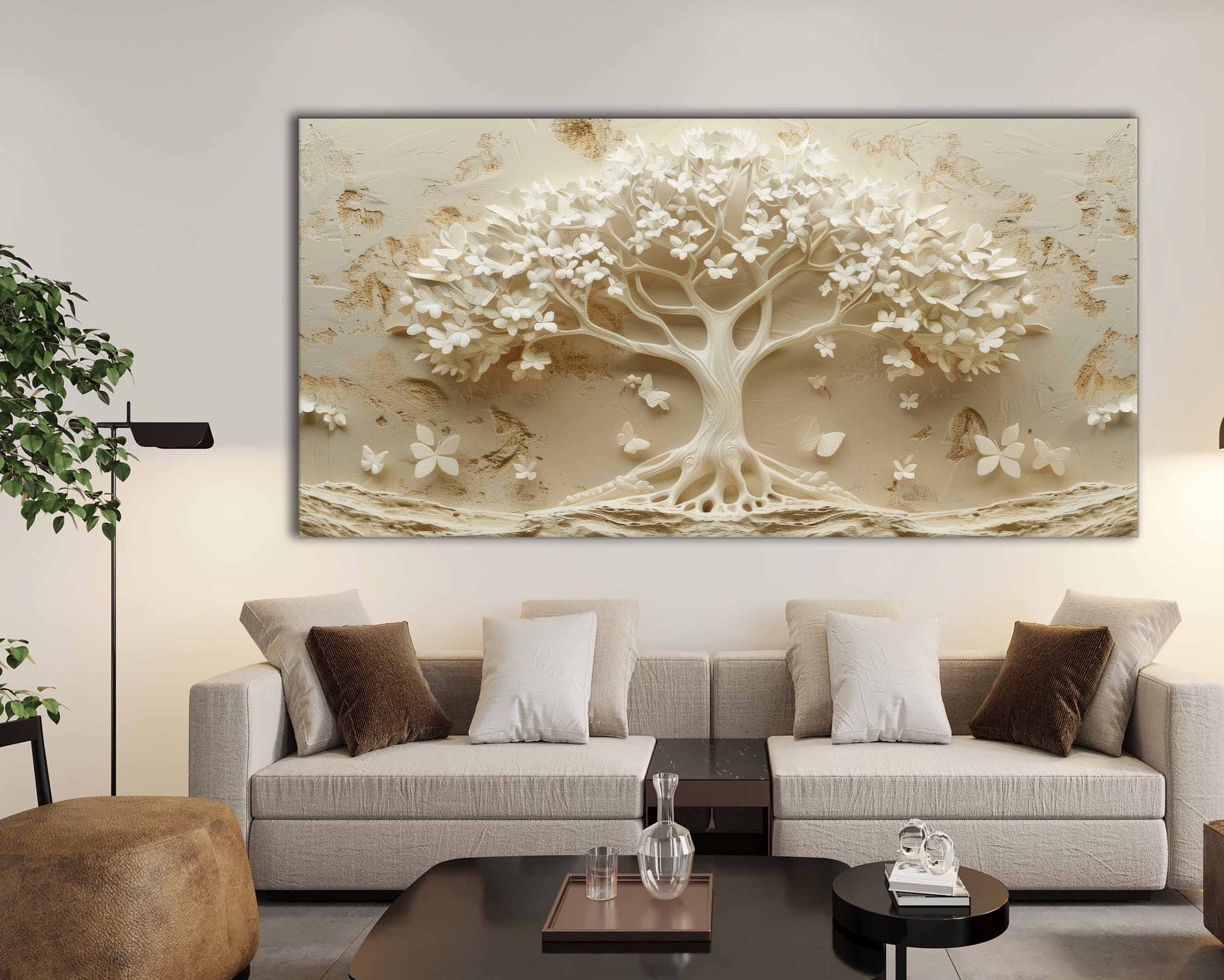 Ivory Tree 72" x 36" Fine Art Canvas Print-Canvas Print-DECOROLALA