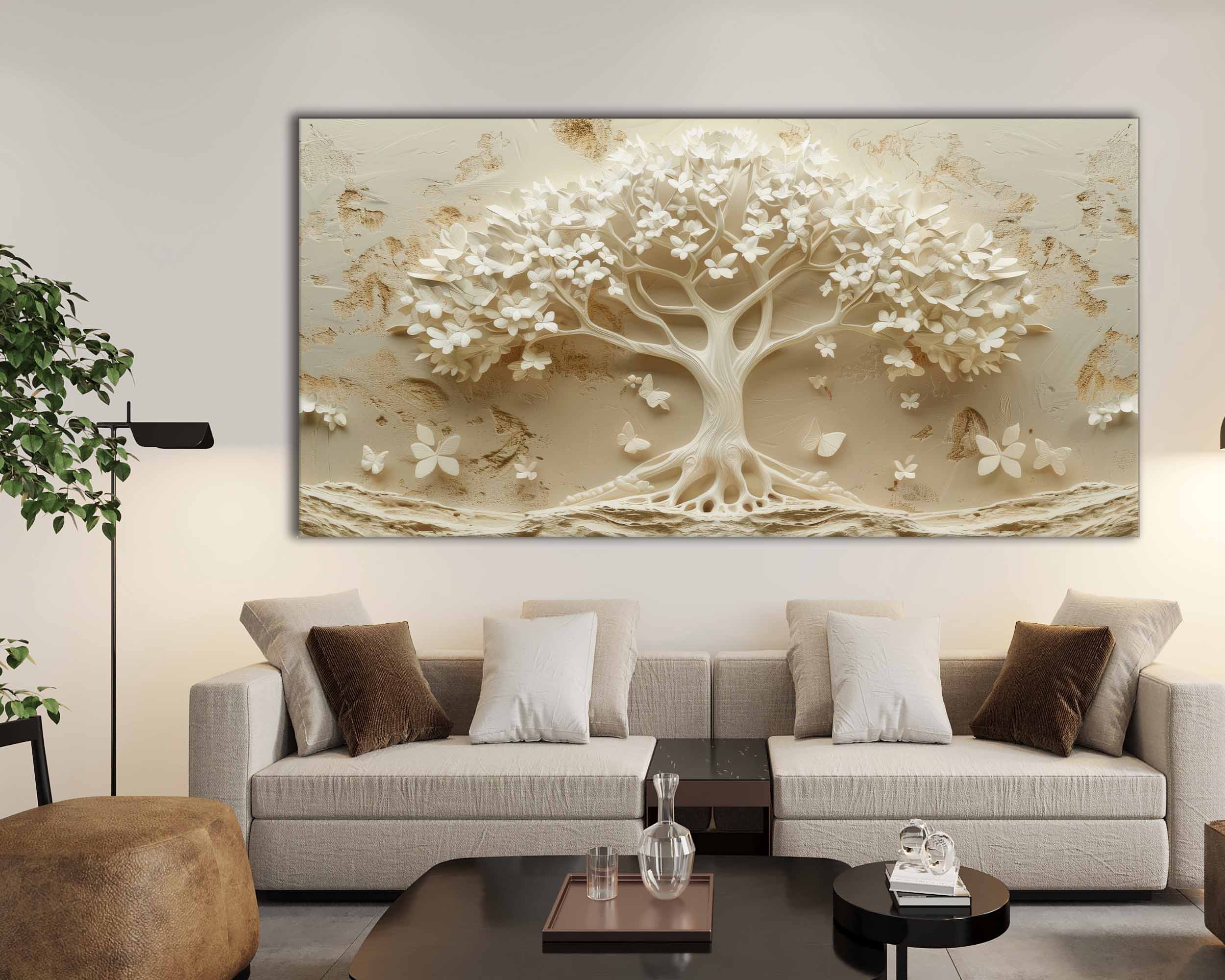 Ivory Tree 72" x 36" Fine Art Canvas Print-Canvas Print-DECOROLALA