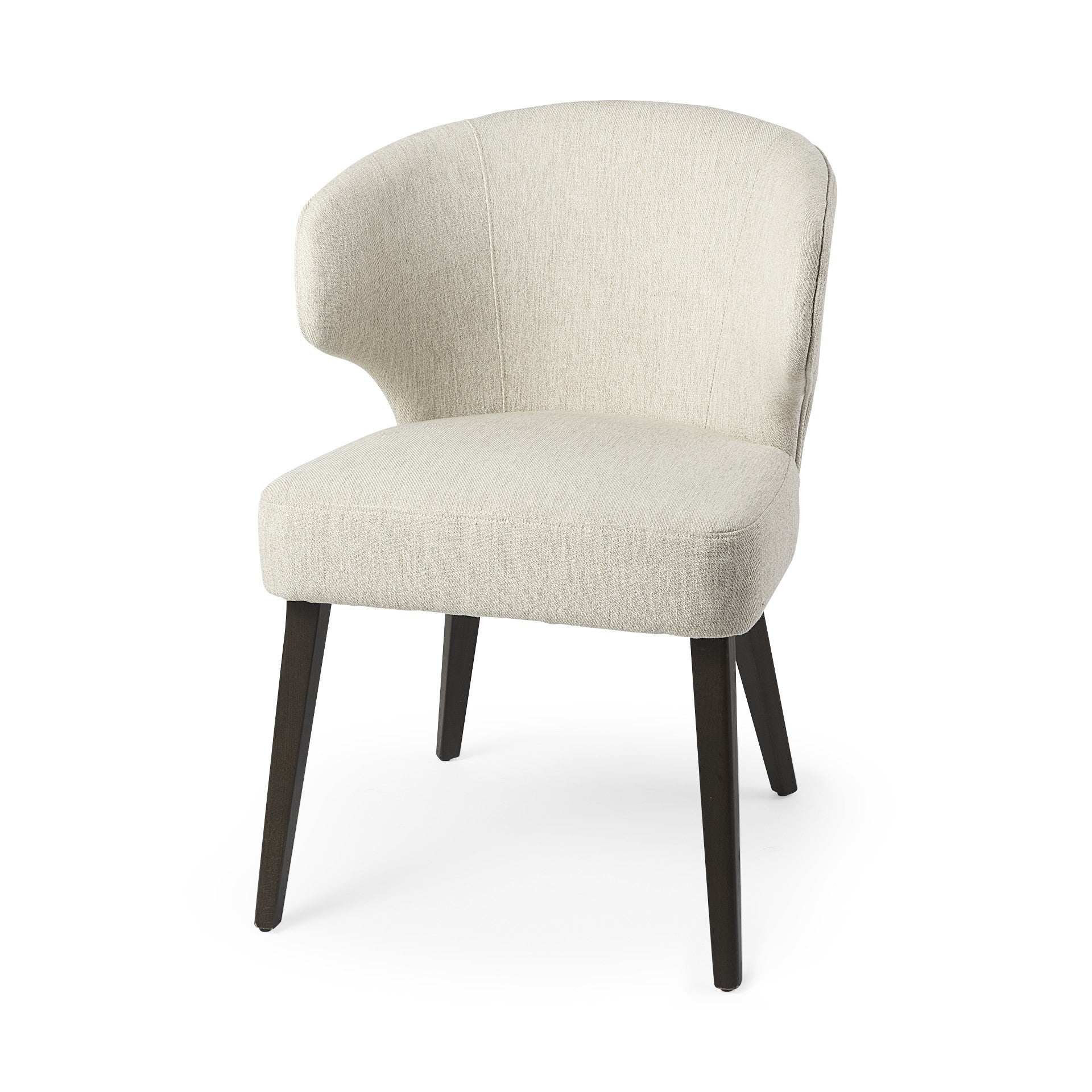 Ivory and Black Wingback Dining Side Chair-Dining Chairs-DECOROLALA