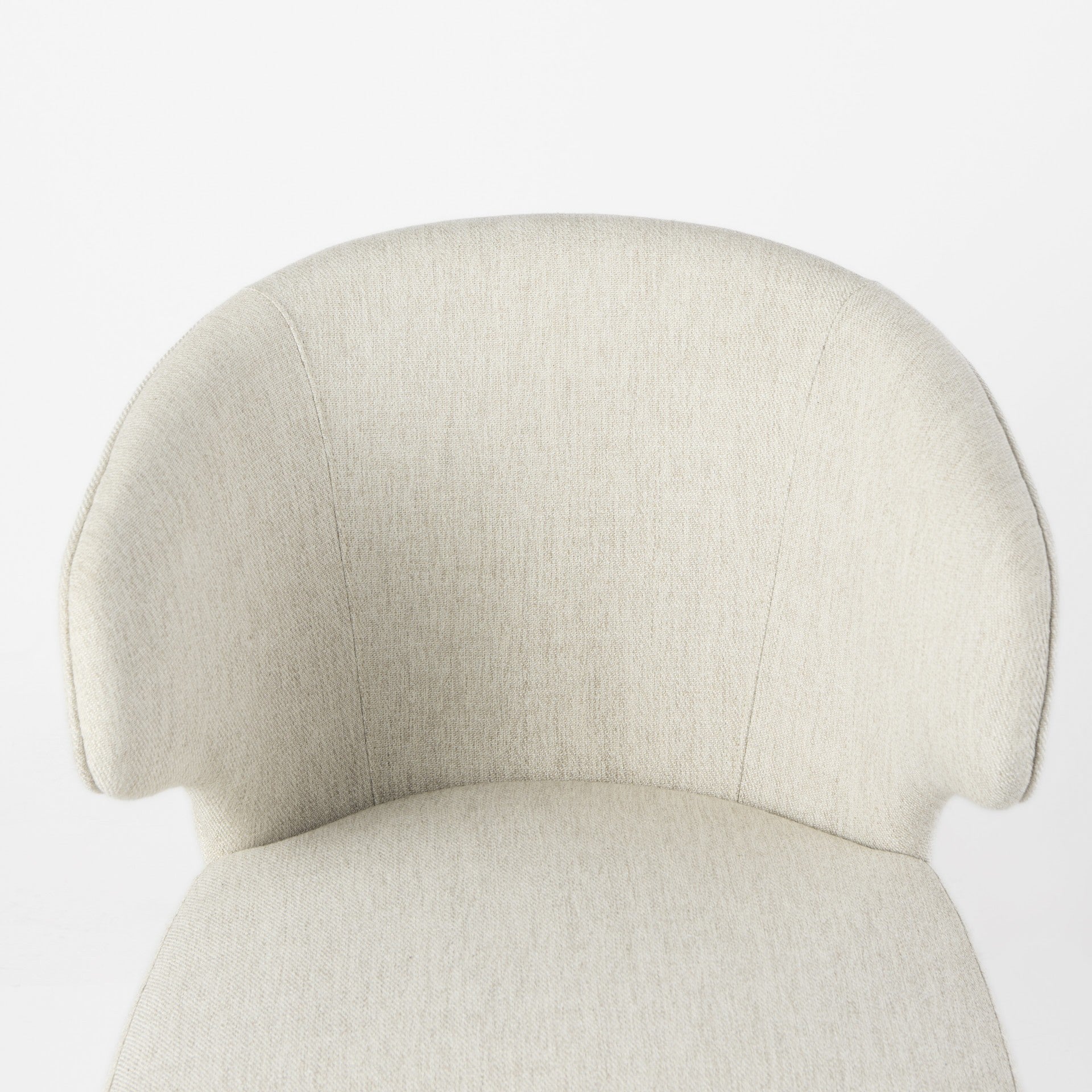 Ivory and Brown Mid Century Wingback Dining Chair-Dining Chairs-DECOROLALA