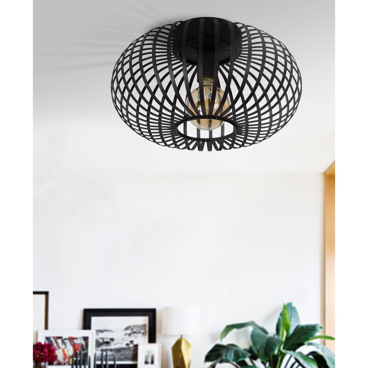 Ivy 9" Length Ceiling Fixture, Black-Ceiling Light Fixtures-DECOROLALA