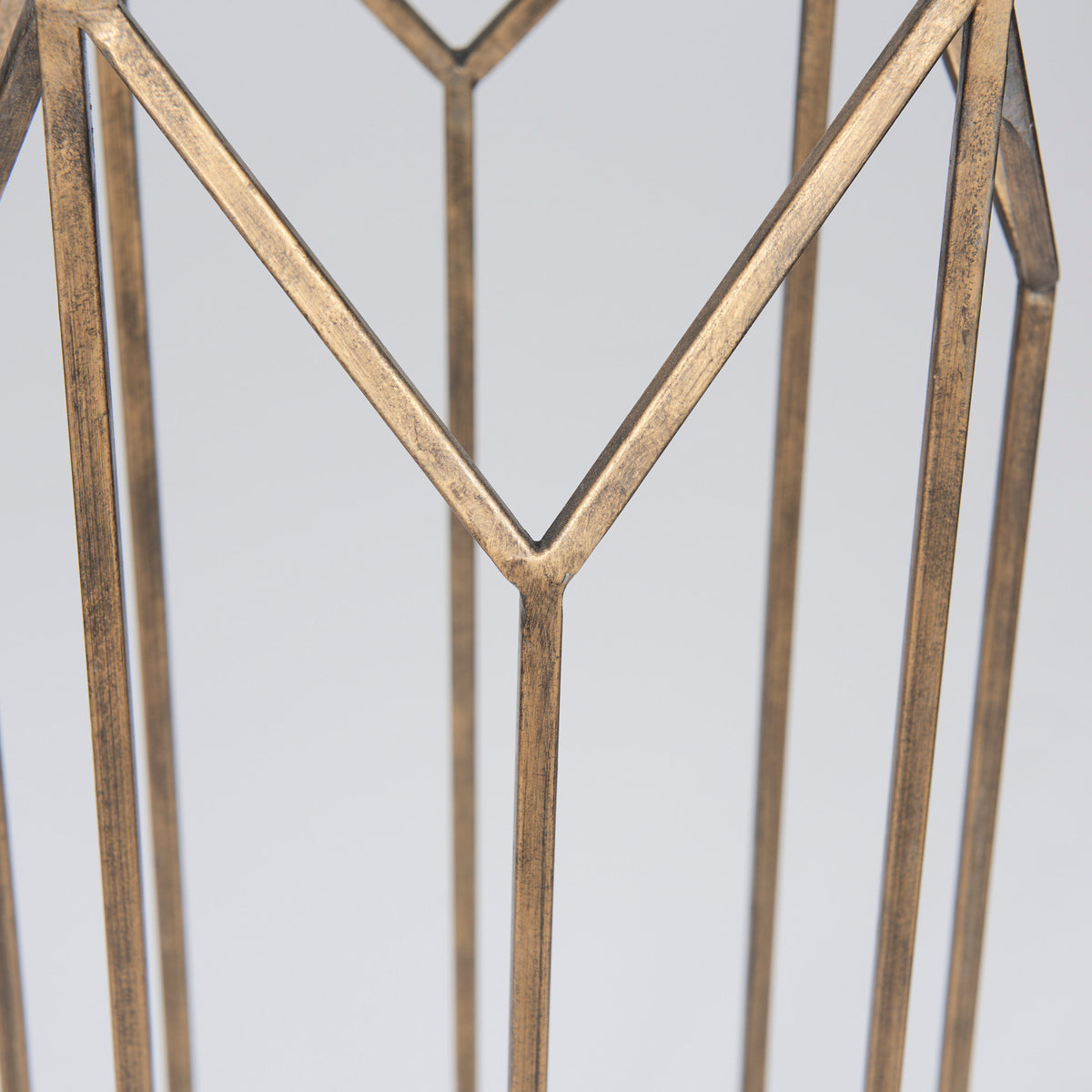 Ivy Large Gold Metal Geometric Cage Candle Holder Lantern-Lanterns-DECOROLALA