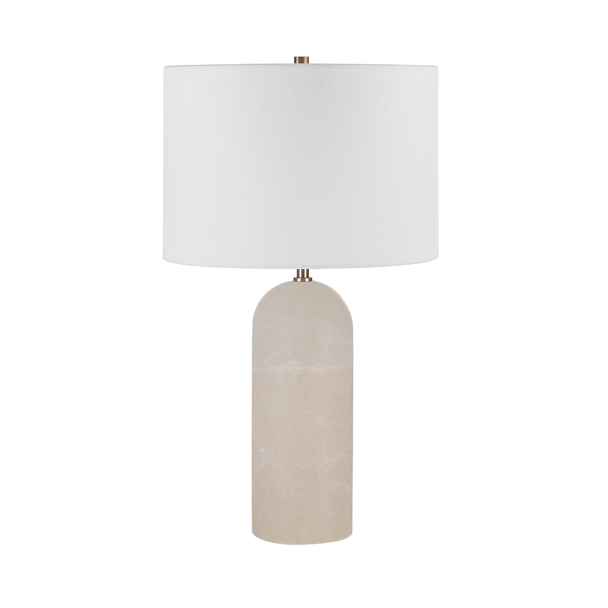 Ixia 25" Tall Brass Table Lamp with Linen Drum Shade-Table Lamp-DECOROLALA