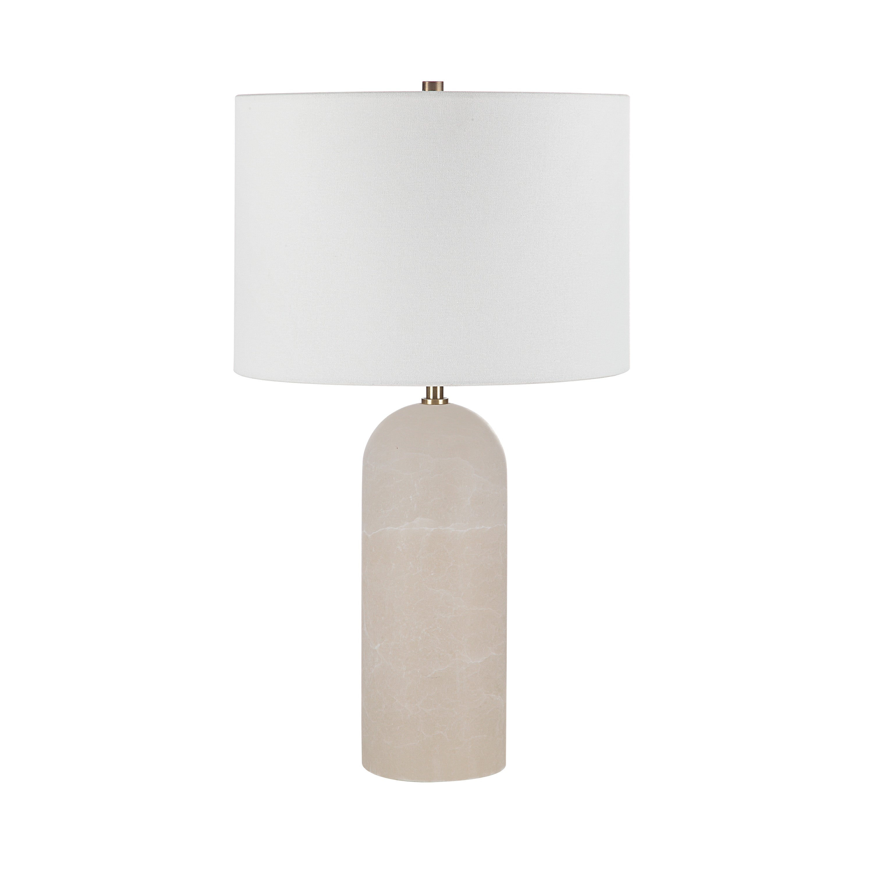 Ixia 25" Tall Brass Table Lamp with Linen Drum Shade-Table Lamp-DECOROLALA
